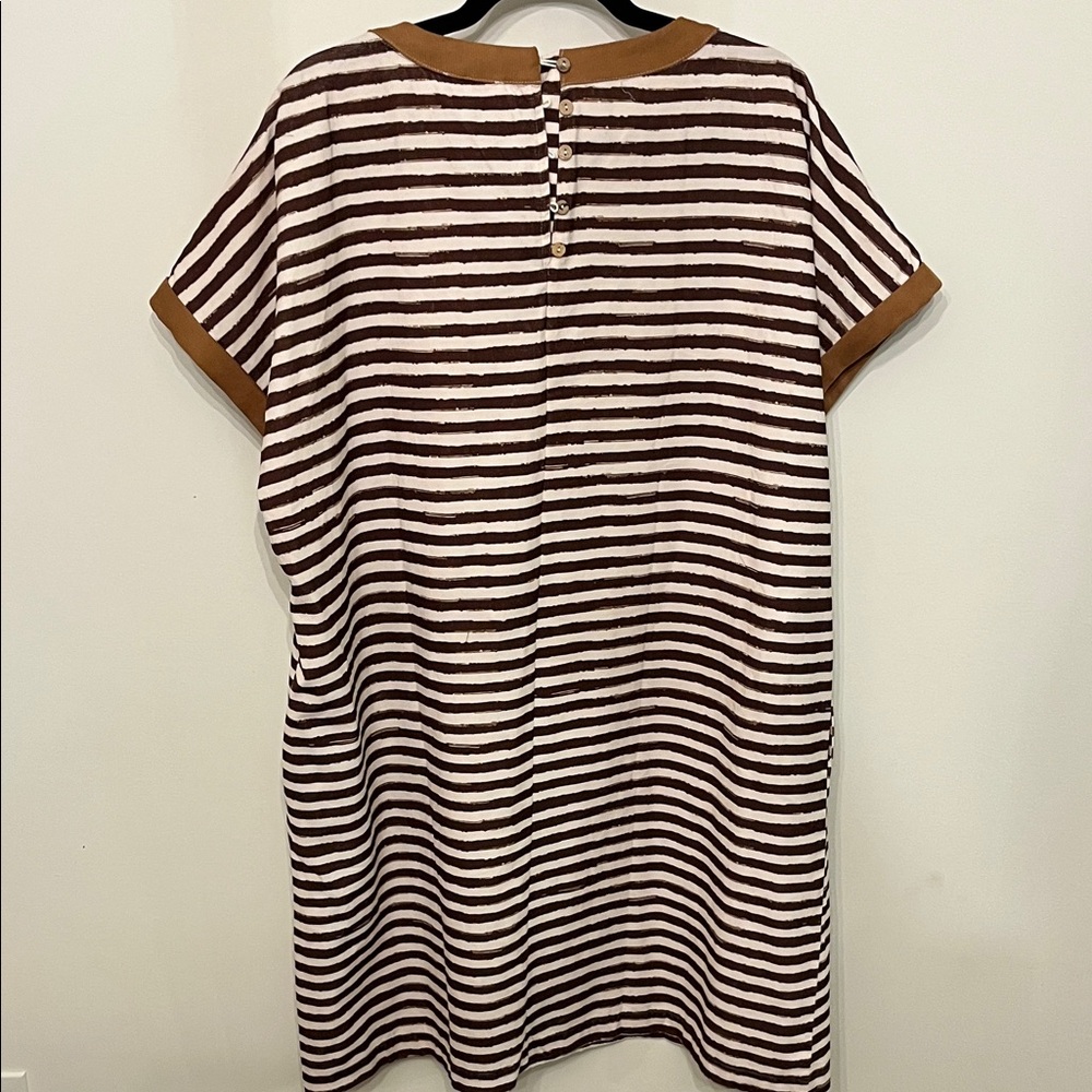 Anniewear Striped Brown and White Mini Dress - Picture 3 of 5
